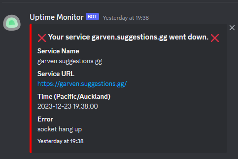 First status message
